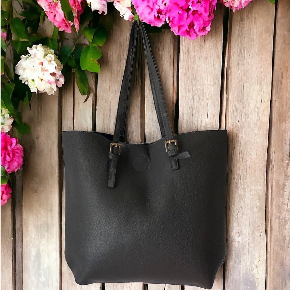 Empire dark gray leather bucket tote briefcase bags